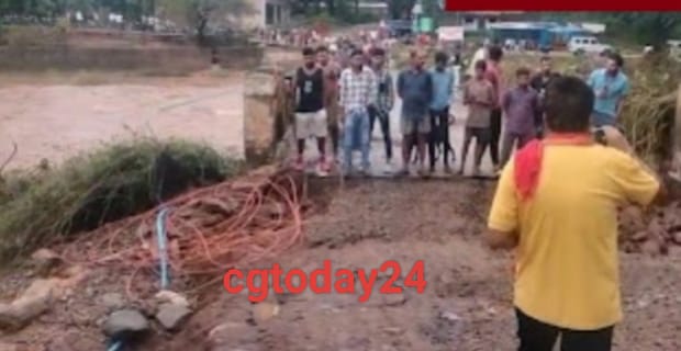 मैनपाट में बारिस का जवरदस्त कहर  बादल फटने जैसी स्थिति.. नवानगर पुलिया में आधा दर्जन के बहने की खबर 